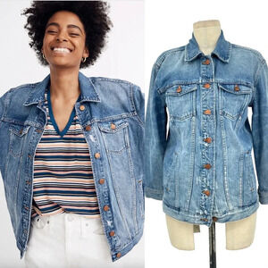 Madewell The Oversized Jean Jacket in Wortham Wash Size Denim XXS